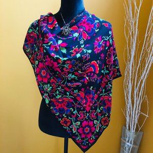 FIRM PRICE!  BEAUTIFUL Black Floral Scarf